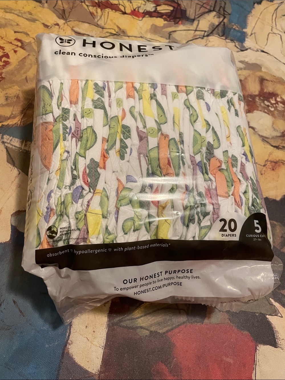 1 Package of Diapers (size:5, 27+lbs)